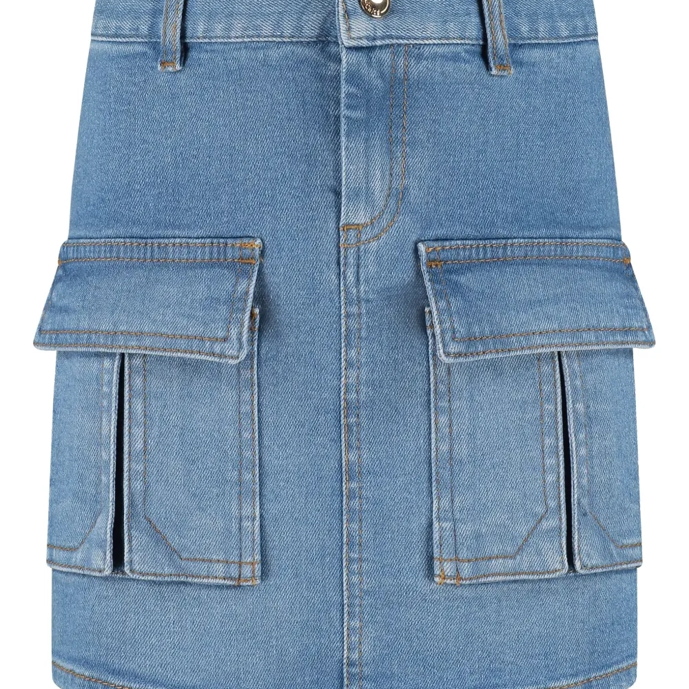 Джинсовая юбка карго