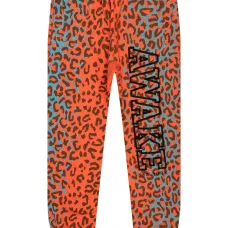 Спортивные брюки с кулиской и леопардовым принтом