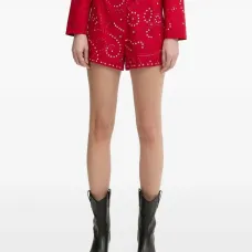 Шорты прямого кроя со стразами Шорты прямого кроя со стразами