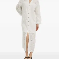 Платье-рубашка с вышивкой