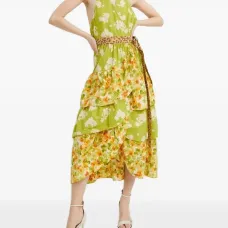 Платье с вырезом халтер и цветочным принтом Платье с вырезом халтер и цветочным принтом