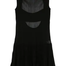 Платье мини в рубчик