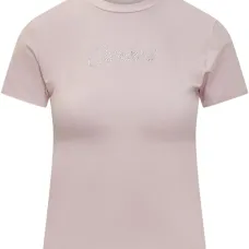 Футболка с логотипом и стразами