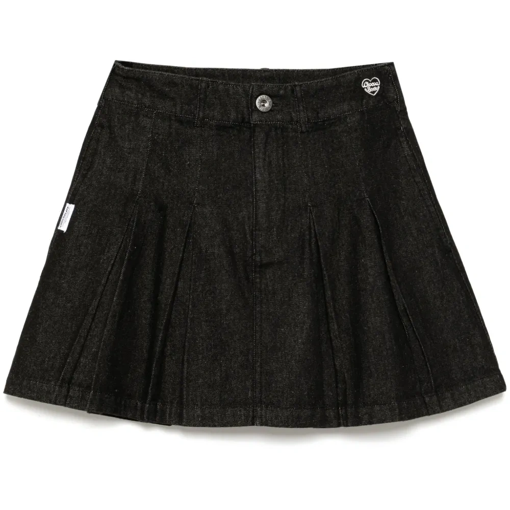 Джинсовая юбка со складками