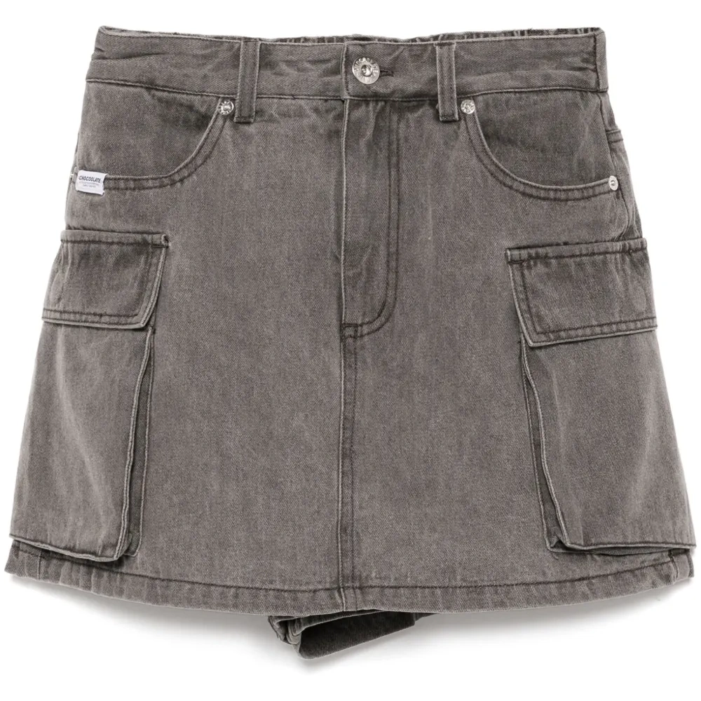 Джинсовая юбка-шорты