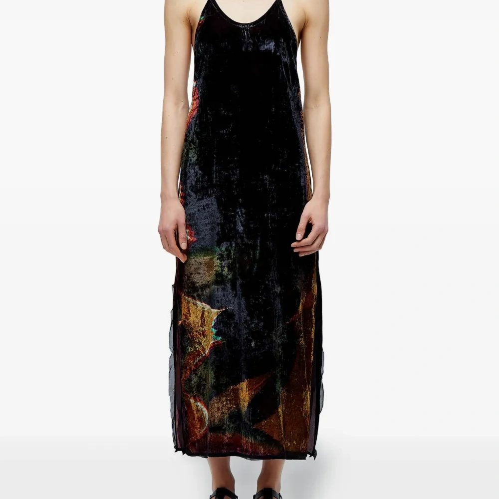 Миди-платье-комбинация с вырезом-лодочка