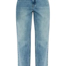 Прямые джинсы с завышенной талией