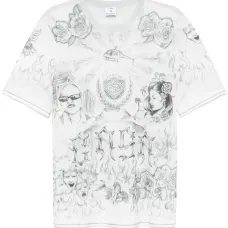 Сетчатая футболка с принтом