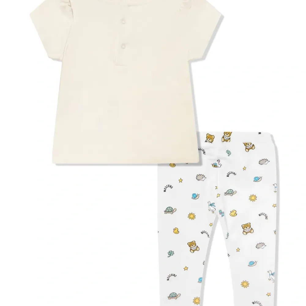 Комплект из двух легинсов с принтом Teddy Bear