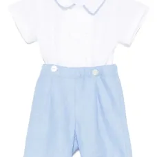 Льняной комплект из рубашки и шортов