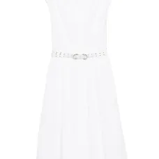 Поплиновое платье миди с поясом Поплиновое платье миди с поясом