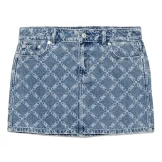 Джинсовая юбка с принтом