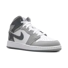 кроссовки Jordan 1 Mid White/Medium Cool Grey кроссовки Jordan 1 Mid White/Medium Cool Grey