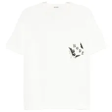 Футболка с карманом в виде бусинированного листа