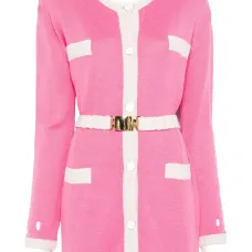 Кардиган с поясом в двух тонах