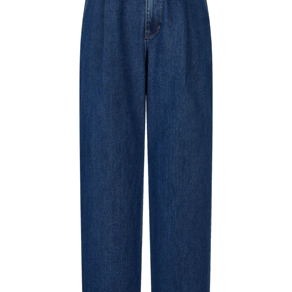 Широкие джинсы со складками Широкие джинсы со складками