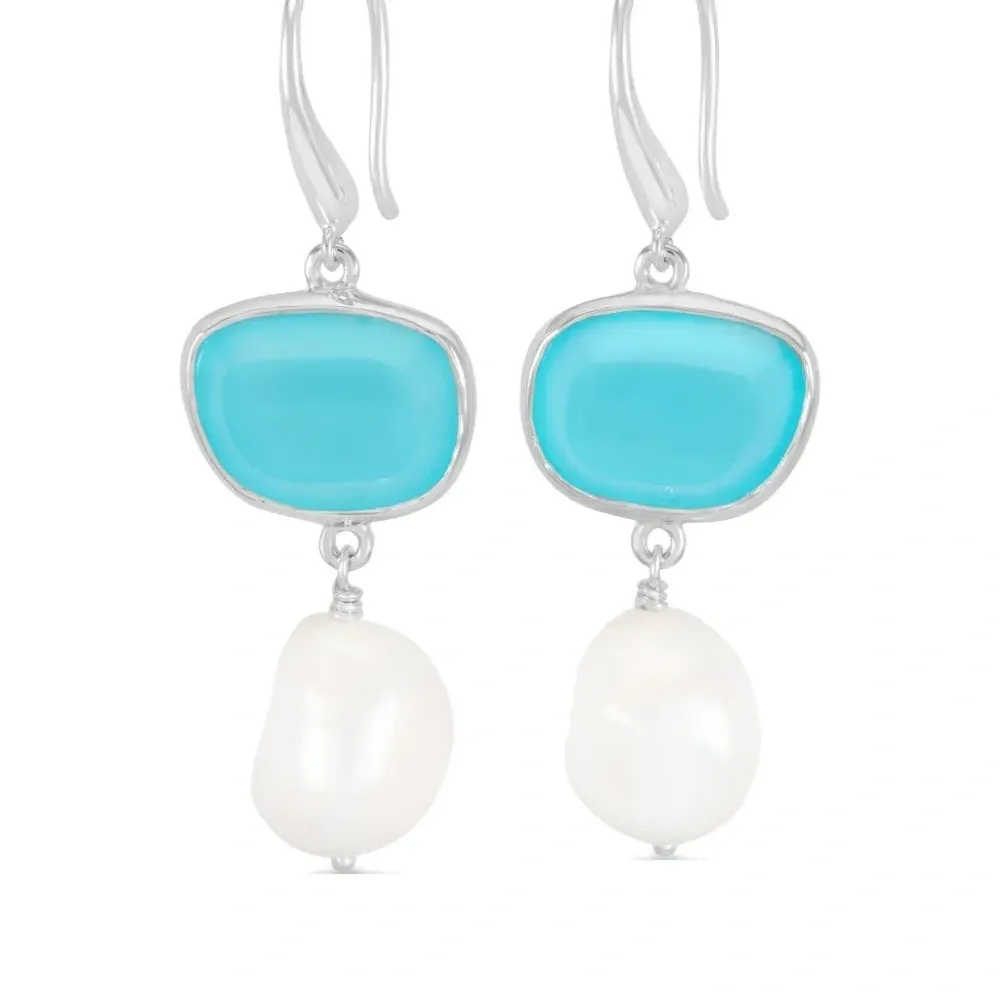 Серьги-подвески с жемчугом Серьги-подвески с жемчугом