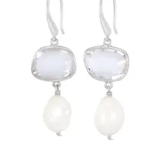 Серьги-подвески с жемчугом