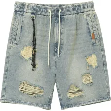 Джинсовые шорты с эффектом потертости