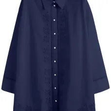 Платье-рубашка с английской вышивкой