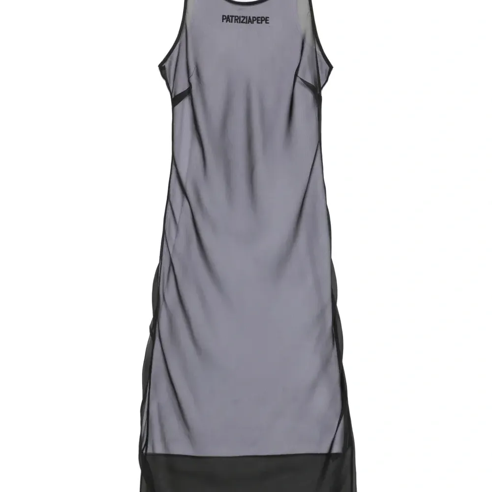 Платье миди с вышитым логотипом