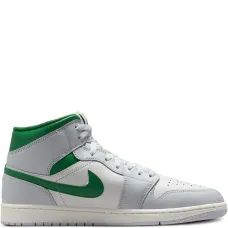 Кроссовки Jordan 1 Mid White/Pure Platinum/Pine Green Кроссовки Jordan 1 Mid White/Pure Platinum/Pine Green