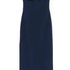 Креповое платье миди с бантом