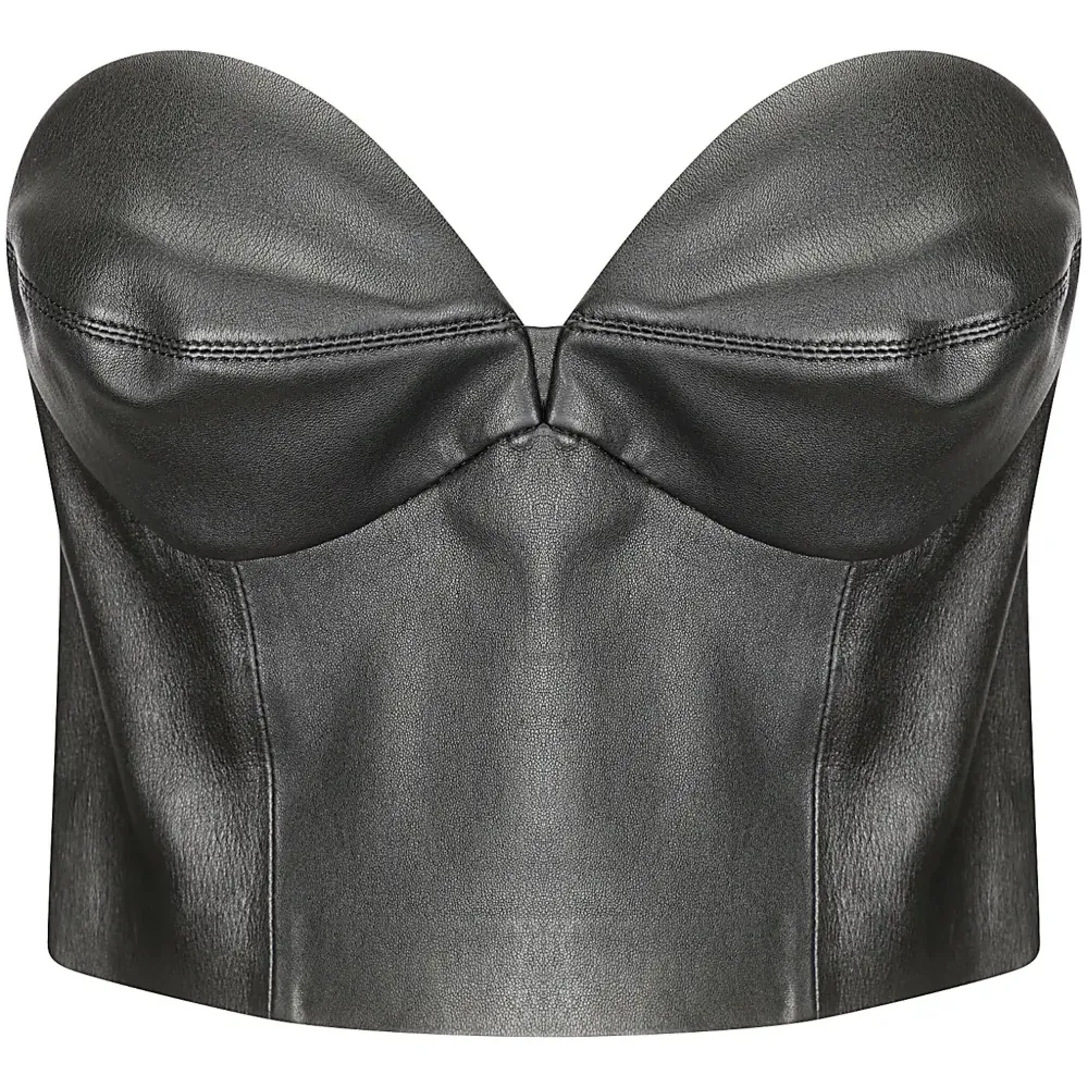 Кожаный топ-бюстье