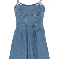 Расклешенное джинсовое платье мини