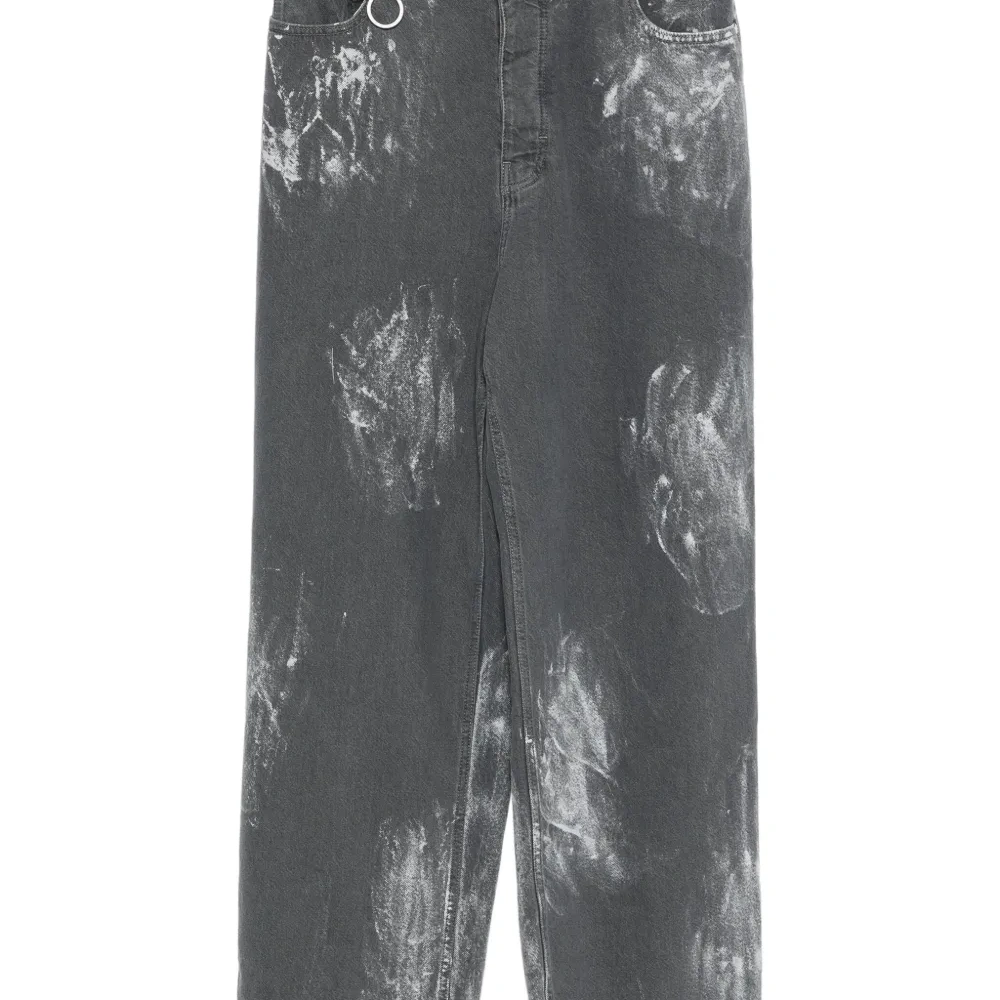 Джинсы свободного кроя с принтом