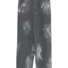 Джинсы свободного кроя с принтом