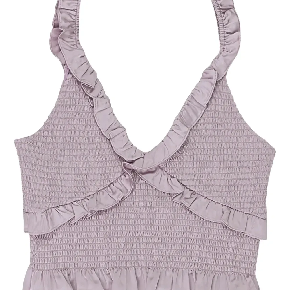 Атласный топ Purple со сборками