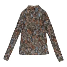 Топ Multi (Rainbow) с высоким воротником и цветочным принтом