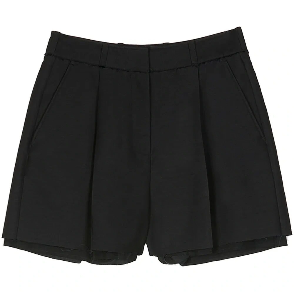 Шерстяные шорты строгого кроя