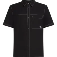 Рубашка с короткими рукавами и контрастной строчкой