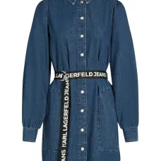 Джинсовое платье с объемными рукавами Джинсовое платье с объемными рукавами