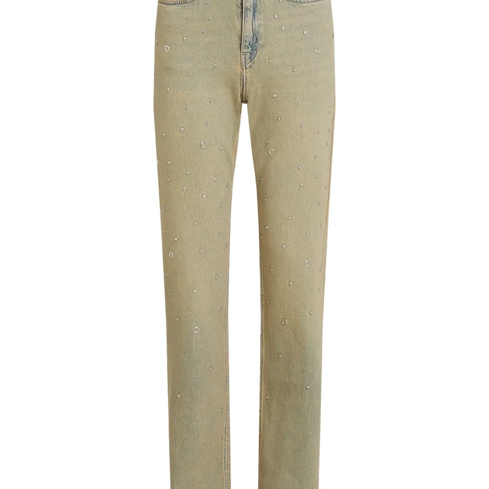 Прямые джинсы с бисером