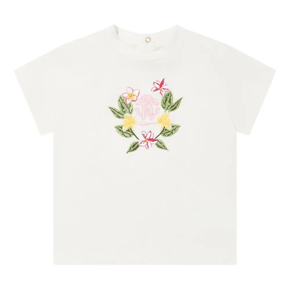 Футболка с цветочной вышивкой