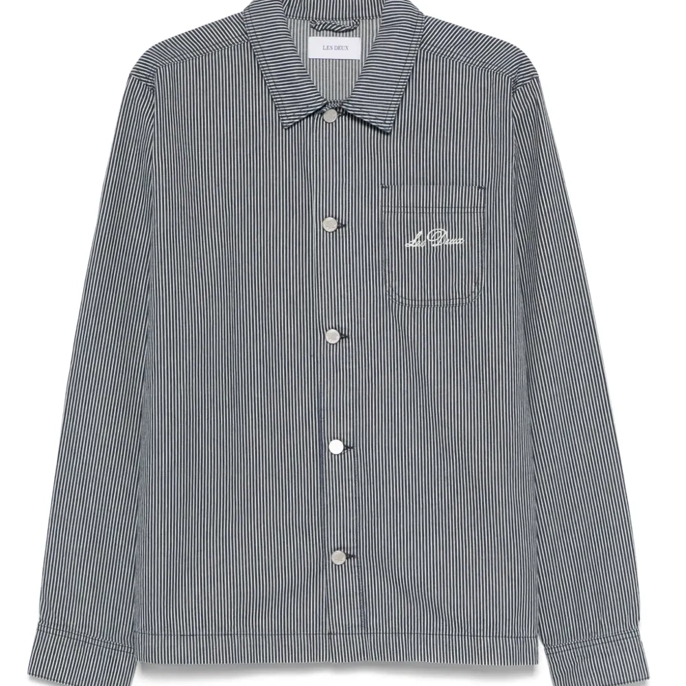 Джинсовая куртка в полоску