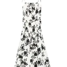 Платье миди с цветочным принтом