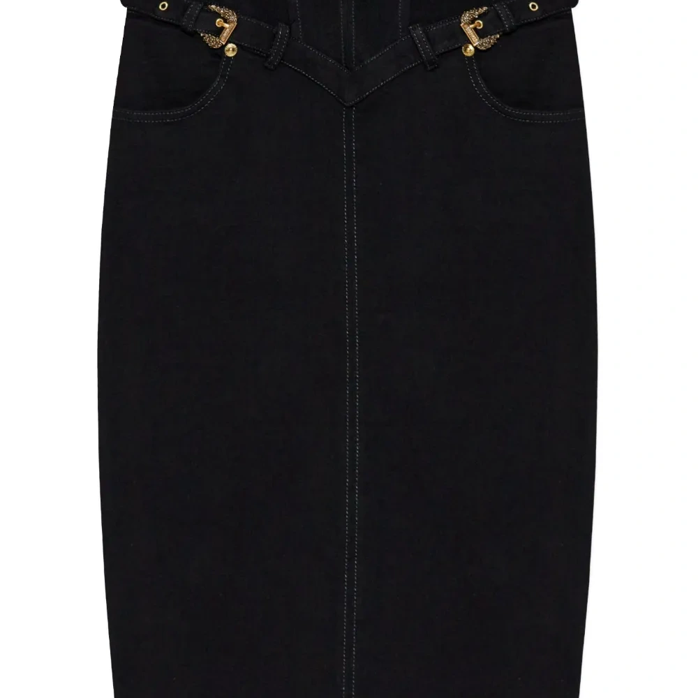 Джинсовая юбка с пряжкой Barocco