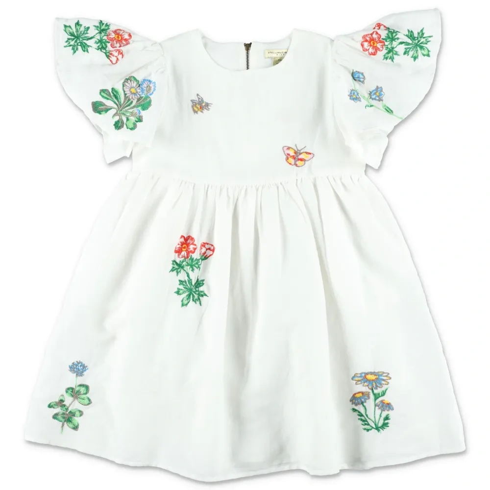 Платье с расклешенными рукавами и цветочным принтом