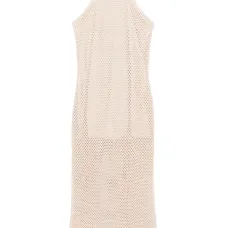 Платье макси рыхлой вязки