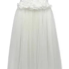 Платье с цветочной аппликацией