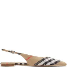 Клетчатые балетки с ремешком на пятке Клетчатые балетки с ремешком на пятке