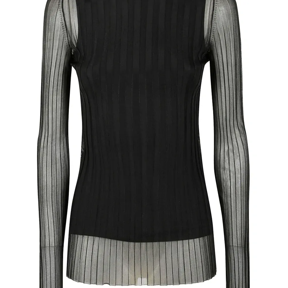 Плиссированный топ с длинными рукавами