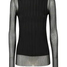 Плиссированный топ с длинными рукавами