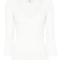 Топ в рубчик с V-образным вырезом Топ в рубчик с V-образным вырезом