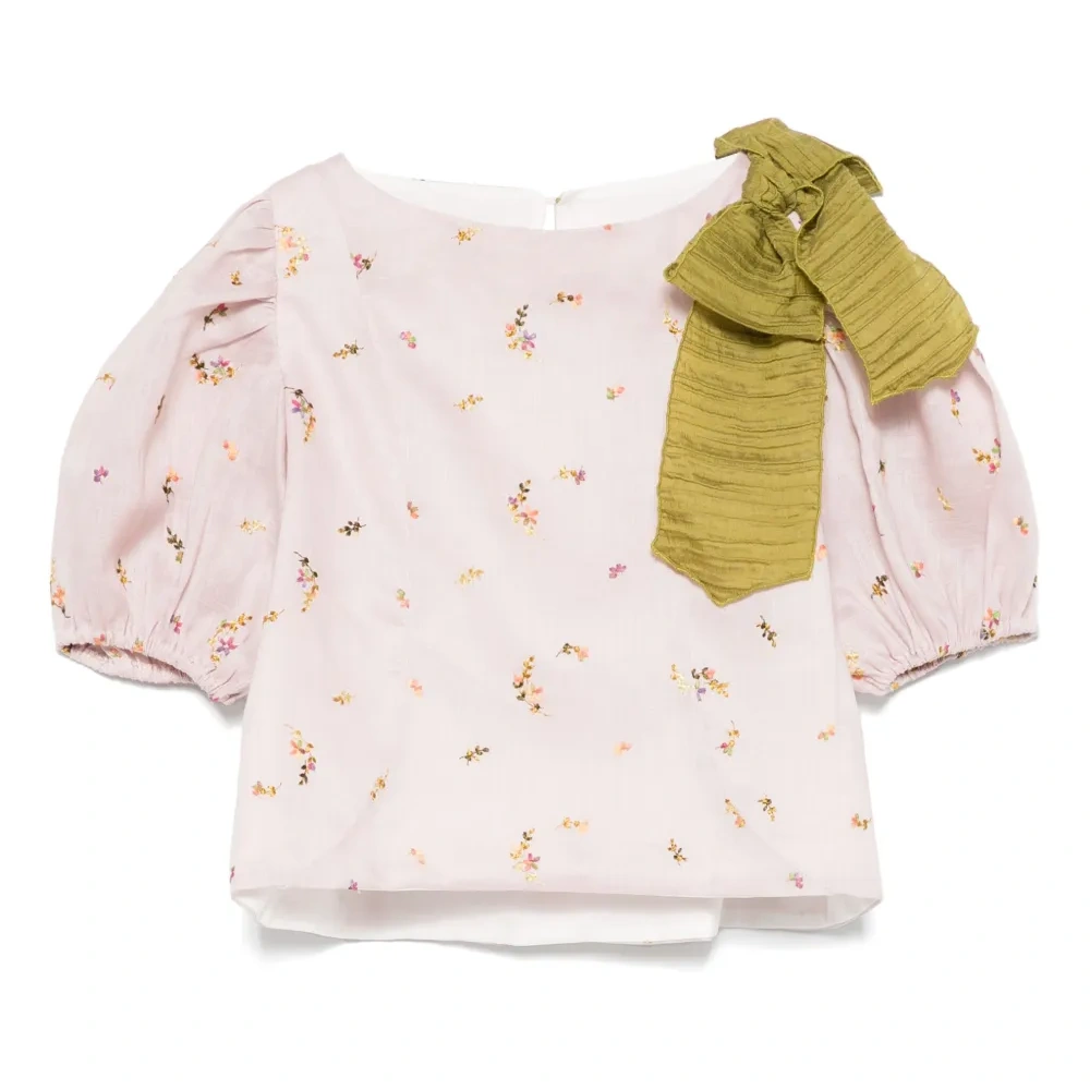 Топ с цветочной вышивкой