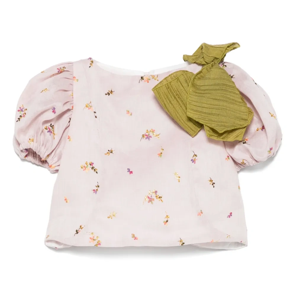 Топ с цветочной вышивкой